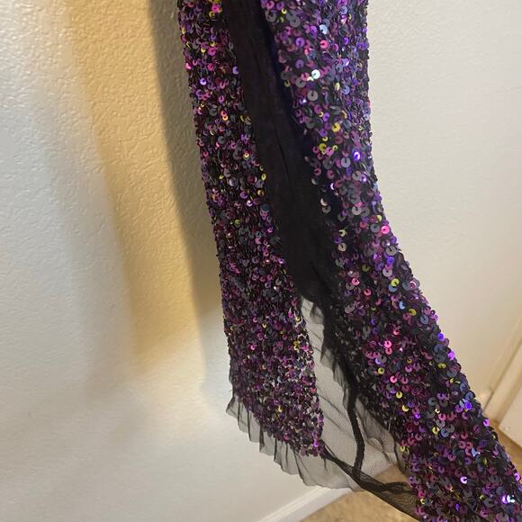 Gianfranco Ferre Vintage Purple Sequined Knee Length Dress EU 40 (US Size 8) - Picture 6 of 14